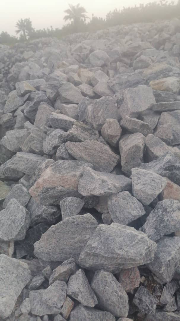 Crushed granite stockpile