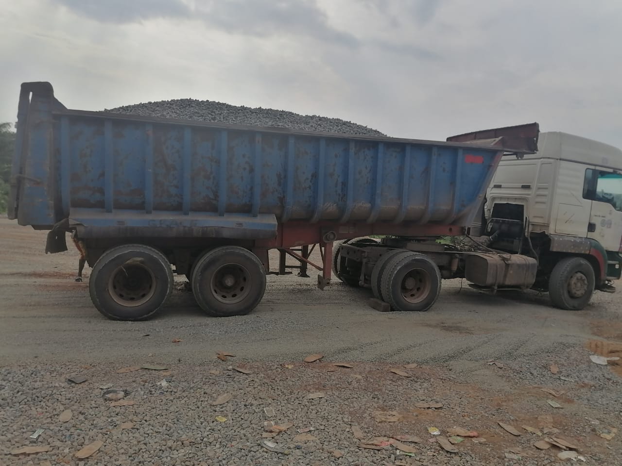Granite aggregate pile